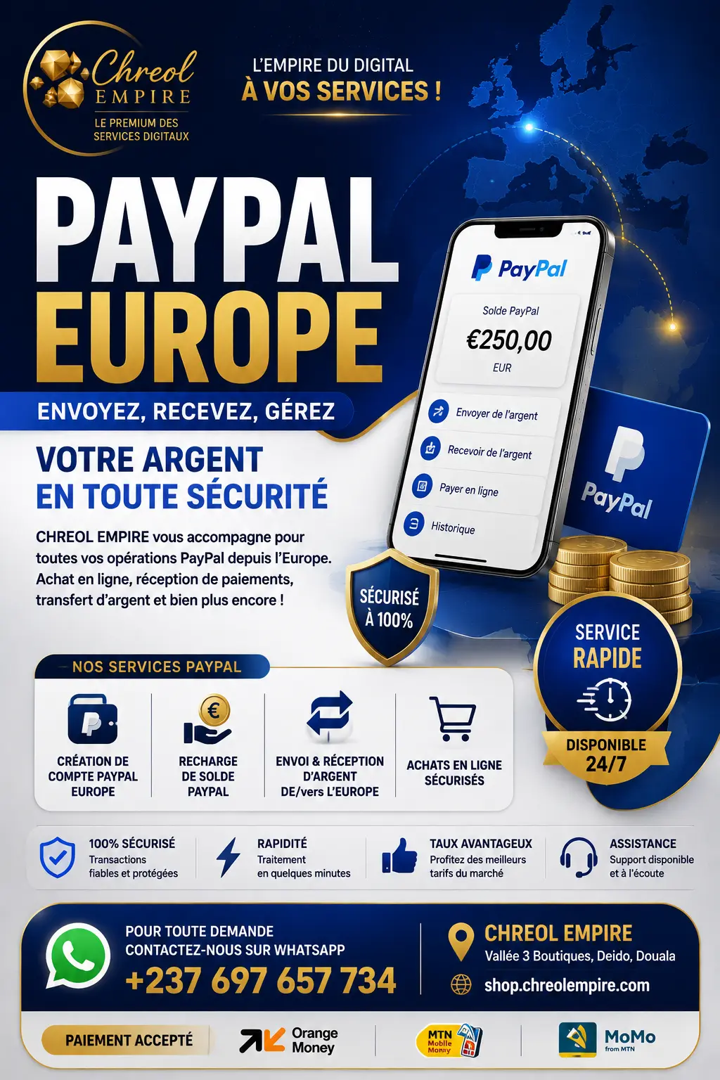 PayPal au Cameroun : comment recevoir de l'argent depuis l'étranger en 2026